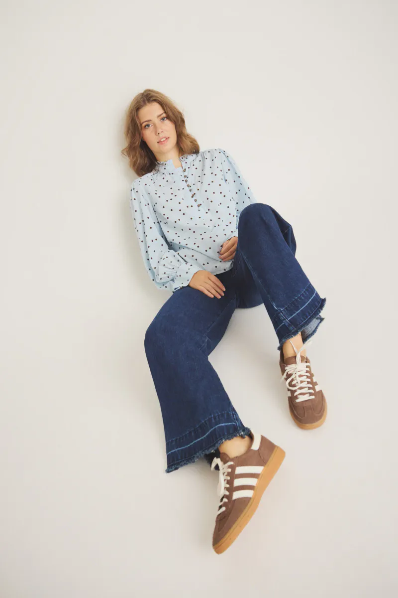 Flow Bluse Blue Fog